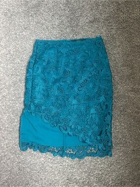 Guess Teal Lace Pencil Skirt